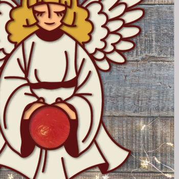 Intra απο ξύλο plywood 3mm-4mm πάχος Christmas Candy Holder Angel |Cut Design Δίασταση 15x15 cm INTRAFABR-76135160 - Image 1