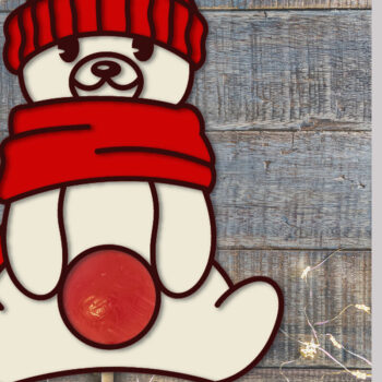 Intra απο ξύλο plywood 3mm-4mm πάχος Christmas Candy Holder Bear | Σχέδιο κοπής Δίασταση 15x15 cm INTRAFABR-76135174 - Image 1