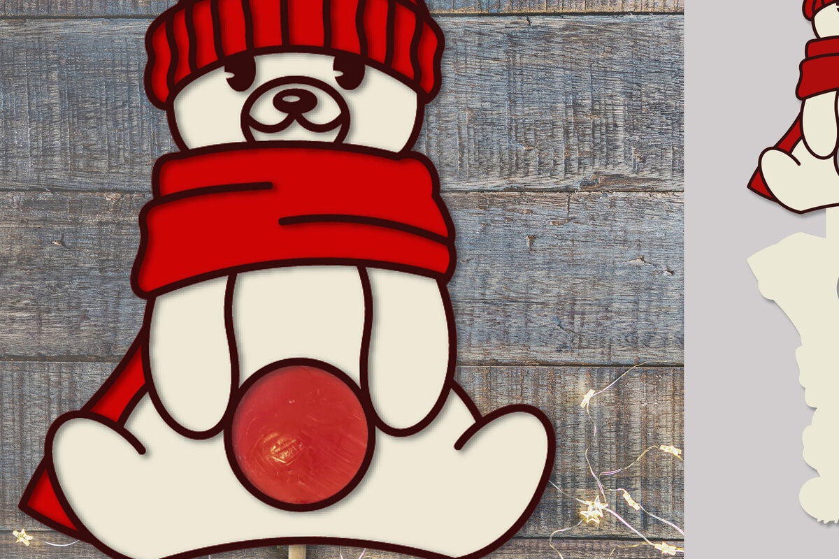 Intra απο ξύλο plywood 3mm-4mm πάχος Christmas Candy Holder Bear | Σχέδιο κοπής Δίασταση 15x15 cm INTRAFABR-76135174