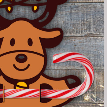 Intra απο ξύλο plywood 3mm-4mm πάχος Χριστουγεννιάτικο Ελάφι Κάτοχος Καραμέλας| Αποκοπή αρχείου Δίασταση 15x15 cm INTRAFABR-76135223 - Image 1