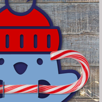 Intra απο ξύλο plywood 3mm-4mm πάχος Christmas Candy Holder Snow | Αποκοπή αρχείου Δίασταση 15x15 cm INTRAFABR-76135238 - Image 1