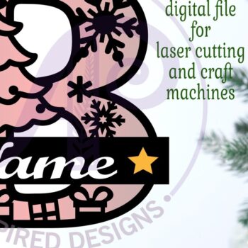 Intra απο ξύλο plywood 3mm-4mm πάχος Χριστουγεννιάτικο μονόγραμμα κεφαλαίο Γράμμα B Δίασταση 30x20 cm INTRAFABR-79721397 - Image 2