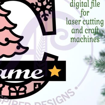 Intra απο ξύλο plywood 3mm-4mm πάχος Χριστουγεννιάτικο μονόγραμμα κεφαλαίο Γράμμα C Δίασταση 30x20 cm INTRAFABR-79721417 - Image 2