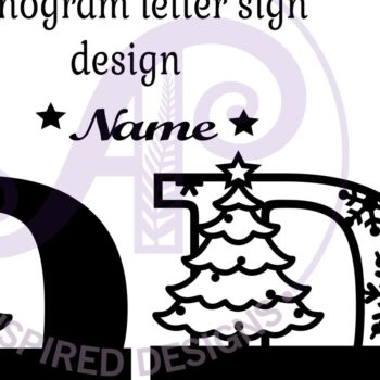 Intra απο ξύλο plywood 3mm-4mm πάχος Χριστουγεννιάτικο μονόγραμμα με κεφαλαίο γράμμα D Δίασταση 30x20 cm INTRAFABR-79721439 - Image 3