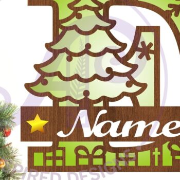 Intra απο ξύλο plywood 3mm-4mm πάχος Χριστουγεννιάτικο μονόγραμμα με κεφαλαίο γράμμα E Δίασταση 30x20 cm INTRAFABR-79721453 - Image 1