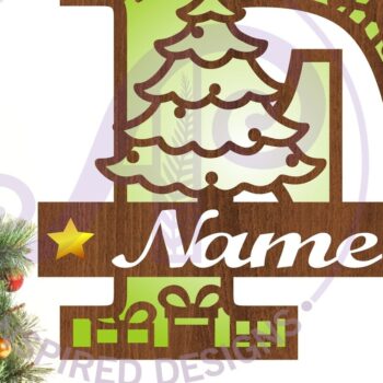 Intra απο ξύλο plywood 3mm-4mm πάχος Χριστουγεννιάτικο μονόγραμμα με κεφαλαίο γράμμα F Δίασταση 30x20 cm INTRAFABR-79721467 - Image 1