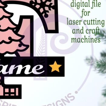 Intra απο ξύλο plywood 3mm-4mm πάχος Χριστουγεννιάτικο μονόγραμμα με κεφαλαίο γράμμα F Δίασταση 30x20 cm INTRAFABR-79721467 - Image 2