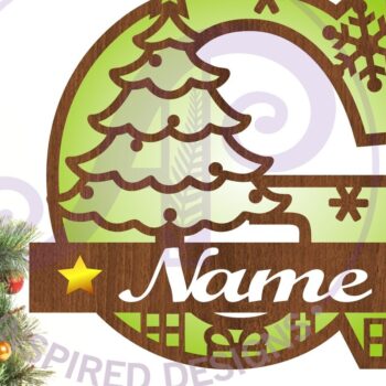 Intra απο ξύλο plywood 3mm-4mm πάχος Χριστουγεννιάτικο μονόγραμμα με κεφαλαίο γράμμα G Δίασταση 30x20 cm INTRAFABR-79721479 - Image 1