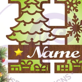 Intra απο ξύλο plywood 3mm-4mm πάχος Χριστουγεννιάτικο μονόγραμμα με κεφαλαίο γράμμα H Δίασταση 30x20 cm INTRAFABR-79721501 - Image 1