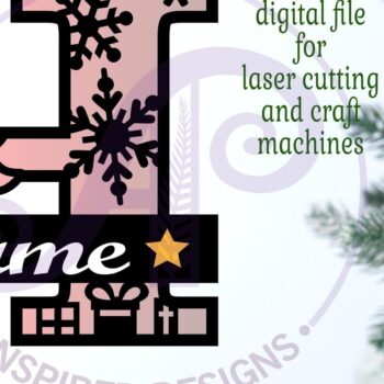 Intra απο ξύλο plywood 3mm-4mm πάχος Χριστουγεννιάτικο μονόγραμμα με κεφαλαίο γράμμα H Δίασταση 30x20 cm INTRAFABR-79721501 - Image 2