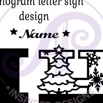 Intra απο ξύλο plywood 3mm-4mm πάχος Χριστουγεννιάτικο μονόγραμμα με κεφαλαίο γράμμα H Δίασταση 30x20 cm INTRAFABR-79721501 - Image 3