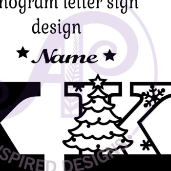 Intra απο ξύλο plywood 3mm-4mm πάχος Χριστουγεννιάτικο μονόγραμμα με κεφαλαίο γράμμα K Δίασταση 30x20 cm INTRAFABR-79721543 - Image 3