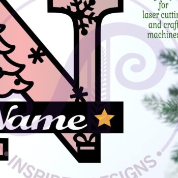 Intra απο ξύλο plywood 3mm-4mm πάχος Χριστουγεννιάτικο μονόγραμμα με κεφαλαίο γράμμα N Δίασταση 30x20 cm INTRAFABR-79721670 - Image 2