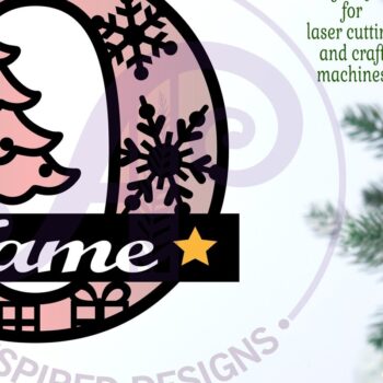 Intra απο ξύλο plywood 3mm-4mm πάχος Χριστουγεννιάτικο μονόγραμμα με κεφαλαίο γράμμα O Δίασταση 30x20 cm INTRAFABR-79721682 - Image 2