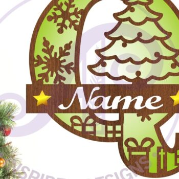 Intra απο ξύλο plywood 3mm-4mm πάχος Χριστουγεννιάτικο μονόγραμμα με κεφαλαίο γράμμα Q Δίασταση 30x20 cm INTRAFABR-79721712 - Image 1