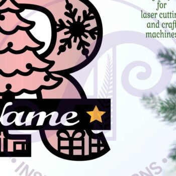 Intra απο ξύλο plywood 3mm-4mm πάχος Χριστουγεννιάτικο μονόγραμμα με κεφαλαίο γράμμα R Δίασταση 30x20 cm INTRAFABR-79721728 - Image 2