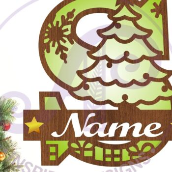 Intra απο ξύλο plywood 3mm-4mm πάχος Χριστουγεννιάτικο μονόγραμμα με κεφαλαίο γράμμα S Δίασταση 30x20 cm INTRAFABR-79721740 - Image 1