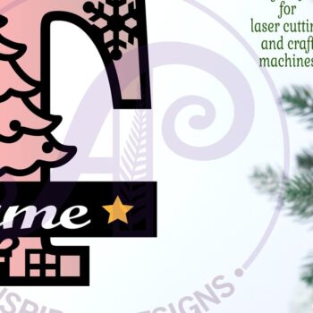 Intra απο ξύλο plywood 3mm-4mm πάχος Χριστουγεννιάτικο μονόγραμμα με κεφαλαίο γράμμα T Δίασταση 30x20 cm INTRAFABR-79721777 - Image 2