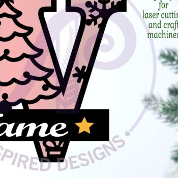 Intra απο ξύλο plywood 3mm-4mm πάχος Χριστουγεννιάτικο μονόγραμμα με κεφαλαίο γράμμα W Δίασταση 30x20 cm INTRAFABR-79721834 - Image 2