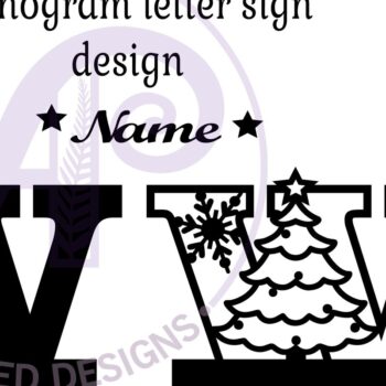 Intra απο ξύλο plywood 3mm-4mm πάχος Χριστουγεννιάτικο μονόγραμμα με κεφαλαίο γράμμα W Δίασταση 30x20 cm INTRAFABR-79721834 - Image 3