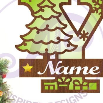 Intra απο ξύλο plywood 3mm-4mm πάχος Χριστουγεννιάτικο μονόγραμμα με κεφαλαίο γράμμα Y Δίασταση 30x20 cm INTRAFABR-79721871 - Image 1