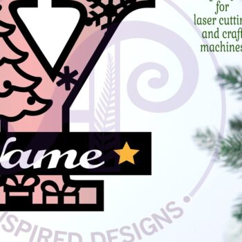 Intra απο ξύλο plywood 3mm-4mm πάχος Χριστουγεννιάτικο μονόγραμμα με κεφαλαίο γράμμα Y Δίασταση 30x20 cm INTRAFABR-79721871 - Image 2