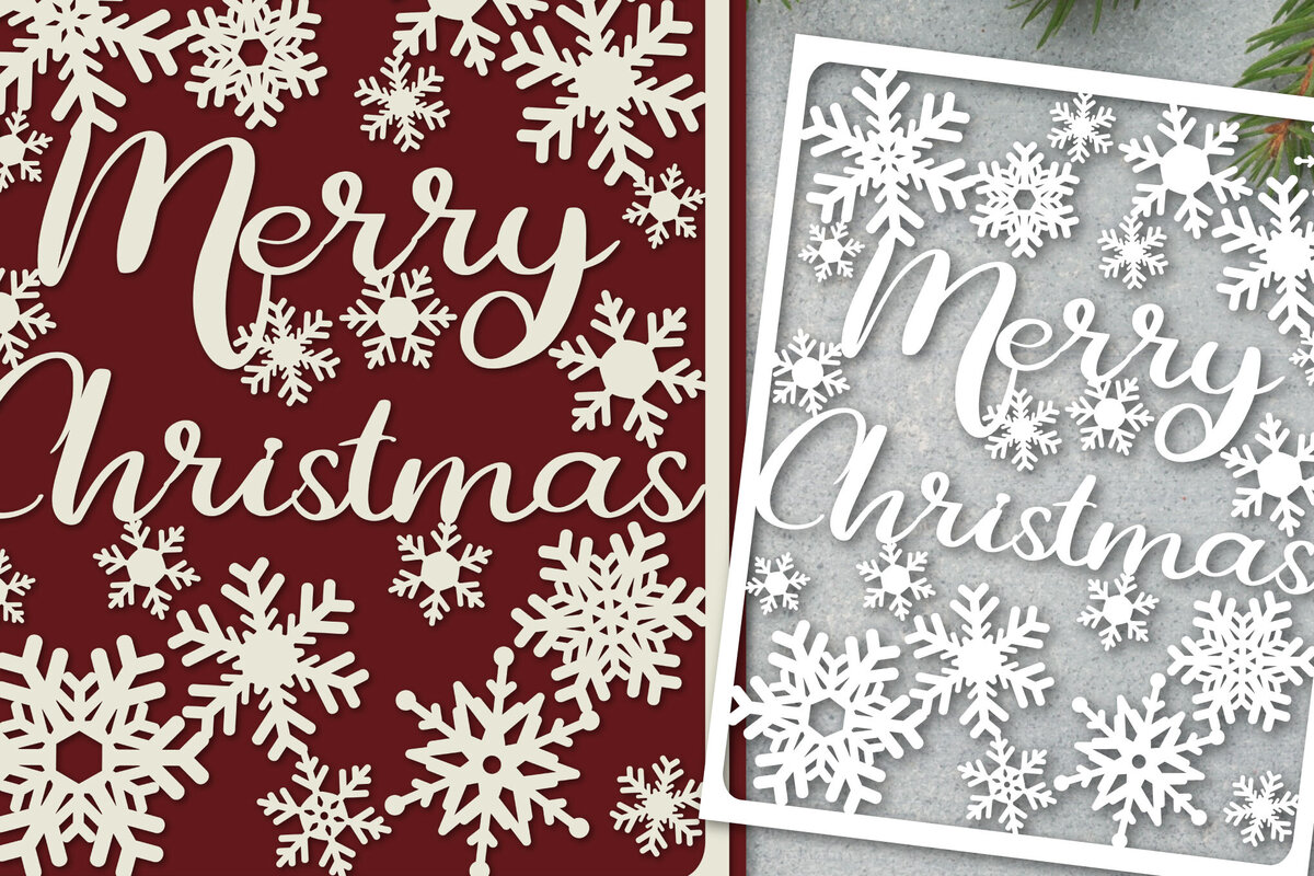 Intra απο ξύλο plywood 3mm-4mm πάχος Χριστουγεννιάτικη κάρτα Σχεδιασμός , νιφάδες χιονιού Δίασταση 1700x2200 cm INTRAFABR-119714855