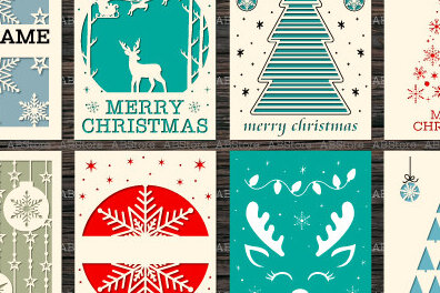 Intra απο ξύλο plywood 3mm-4mm πάχος Δέσμη κομμένης χριστουγεννιάτικης κάρτας Δίασταση 15x15 cm INTRAFABR-107527727