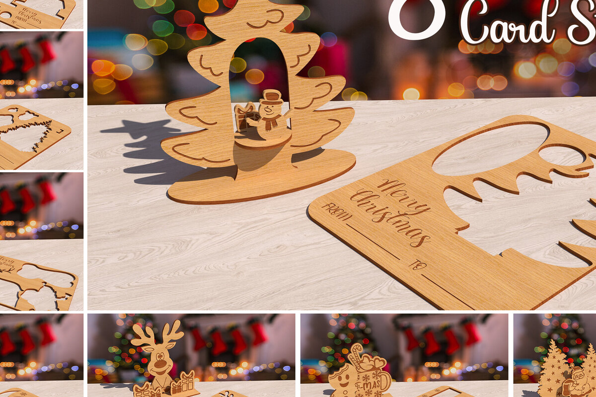 Intra απο ξύλο plywood 3mm-4mm πάχος Κόψιμο με λέιζερ με βάση χριστουγεννιάτικων καρτών Δίασταση 15x15 cm INTRAFABR-79847305