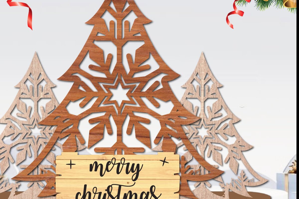 Intra απο ξύλο plywood 3mm-4mm πάχος Χριστουγεννιάτικη βάση κάρτας Δίασταση 5x5 cm INTRAFABR-37381057