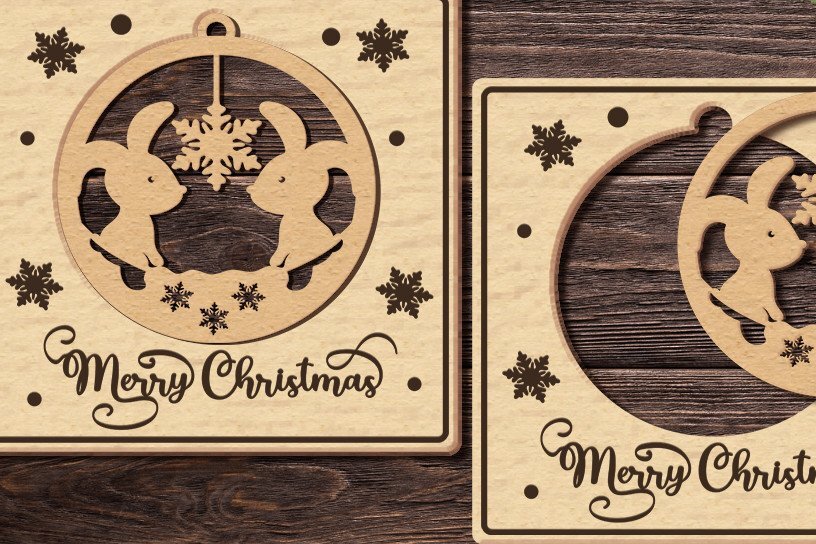 Intra απο ξύλο plywood 3mm-4mm πάχος Χριστουγεννιάτικη κάρτα με σκαλιστό χριστουγεννιάτικο δέντρο Δίασταση 17x17 cm INTRAFABR-43200990