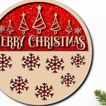 Intra απο ξύλο plywood 3mm-4mm πάχος Christmas Cardinal Bird Sign Cut  Δίασταση 15x15 cm INTRAFABR-40804146 - Image 1