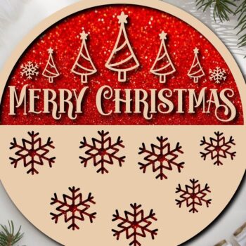 Intra απο ξύλο plywood 3mm-4mm πάχος Christmas Cardinal Bird Sign Cut  Δίασταση 15x15 cm INTRAFABR-40804146 - Image 2