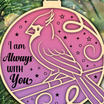 Intra απο ξύλο plywood 3mm-4mm πάχος Χριστουγεννιάτικο καρδινάλιο στολίδι Δίασταση 8x8 cm INTRAFABR-48974775 - Image 1