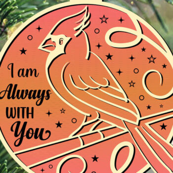 Intra απο ξύλο plywood 3mm-4mm πάχος Χριστουγεννιάτικο καρδινάλιο στολίδι Δίασταση 8x8 cm INTRAFABR-48974775 - Image 2