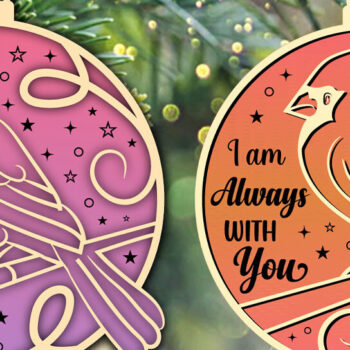 Intra απο ξύλο plywood 3mm-4mm πάχος Χριστουγεννιάτικο καρδινάλιο στολίδι Δίασταση 8x8 cm INTRAFABR-48974775 - Image 3