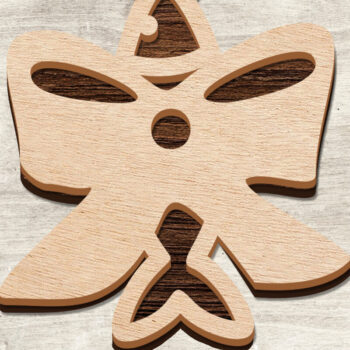 Intra απο ξύλο plywood 3mm-4mm πάχος Χριστουγεννιάτικο μπιχλιμπίδι γάτας με στρώσεις Δίασταση 8x8 cm INTRAFABR-77069790 - Image 1