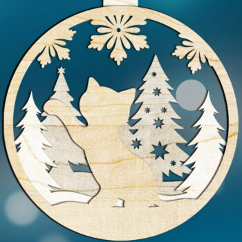 Intra απο ξύλο plywood 3mm-4mm πάχος Χριστουγεννιάτικο στολίδι για γάτα, διακόσμηση σπιτιού Δίασταση 4x4 cm INTRAFABR-84299769 - Image 1