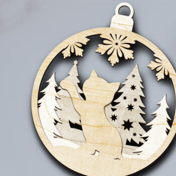 Intra απο ξύλο plywood 3mm-4mm πάχος Χριστουγεννιάτικο στολίδι για γάτα, διακόσμηση σπιτιού Δίασταση 4x4 cm INTRAFABR-84299769 - Image 2