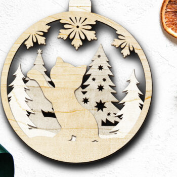 Intra απο ξύλο plywood 3mm-4mm πάχος Χριστουγεννιάτικο στολίδι για γάτα, διακόσμηση σπιτιού Δίασταση 4x4 cm INTRAFABR-84299769 - Image 4