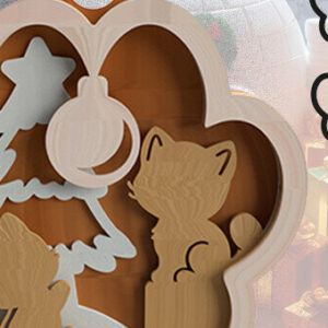 Intra απο ξύλο plywood 3mm-4mm πάχος Χριστουγεννιάτικο Στολίδι CATS 5 στρώσεων Δίασταση 2x2 cm INTRAFABR-82202564