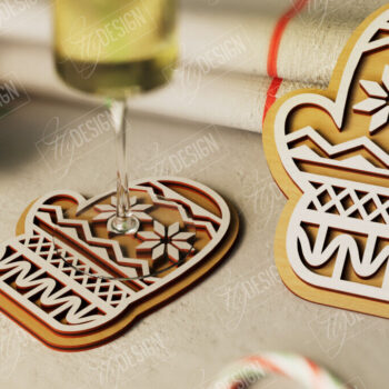 Intra απο ξύλο plywood 3mm-4mm πάχος Χριστουγεννιάτικο σουβέρ| Κύπελλο σουβέρ |Διακοπές Δίασταση 15x15 cm INTRAFABR-107886379 - Image 1