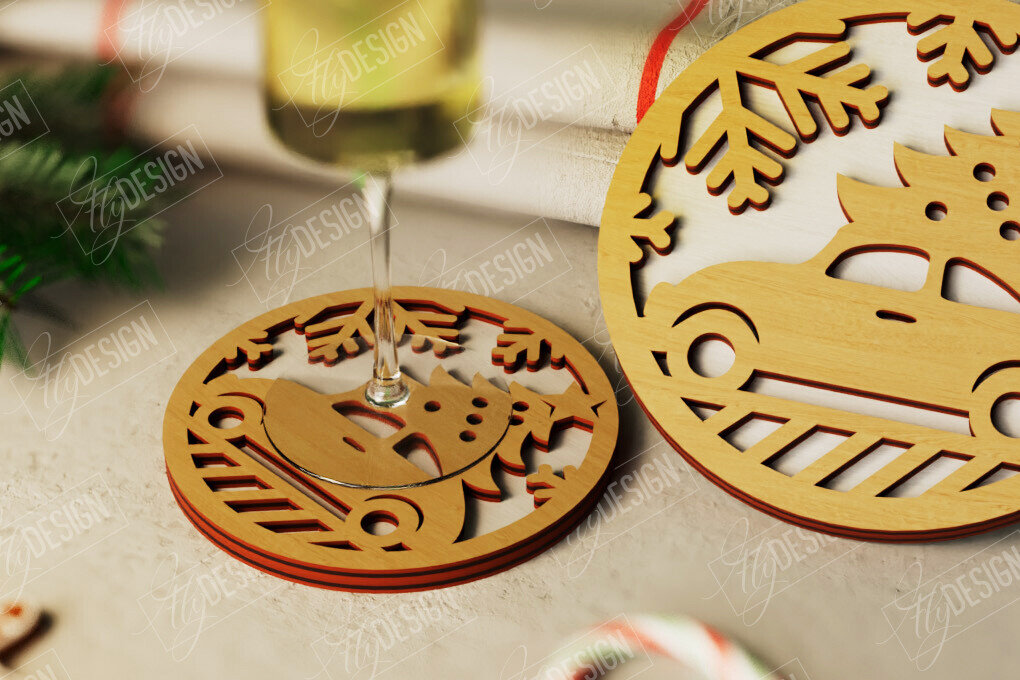 Intra απο ξύλο plywood 3mm-4mm πάχος Χριστουγεννιάτικο σουβέρ| Κύπελλο σουβέρ |Διακοπές Δίασταση 15x15 cm INTRAFABR-107886357