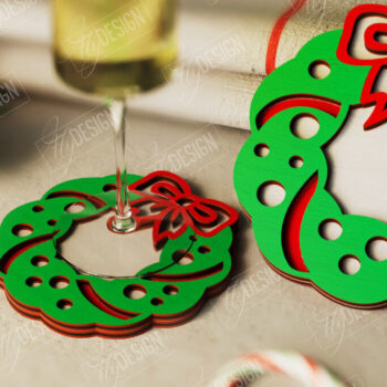 Intra απο ξύλο plywood 3mm-4mm πάχος Χριστουγεννιάτικο σουβέρ| Κύπελλο σουβέρ |Διακοπές Δίασταση 15x15 cm INTRAFABR-107886371 - Image 1