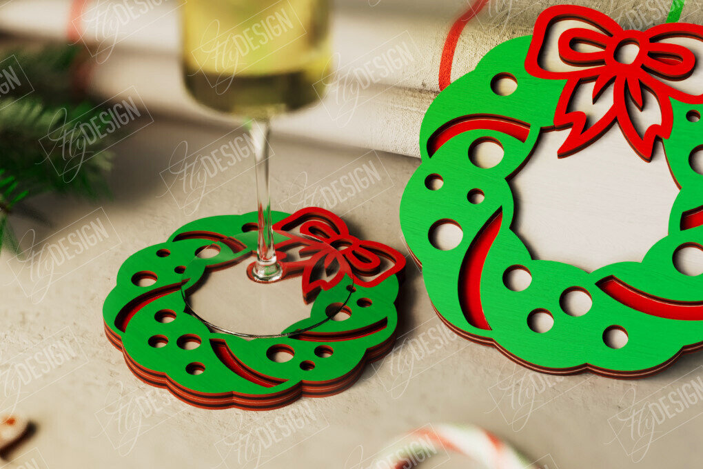 Intra απο ξύλο plywood 3mm-4mm πάχος Χριστουγεννιάτικο σουβέρ| Κύπελλο σουβέρ |Διακοπές Δίασταση 15x15 cm INTRAFABR-107886371