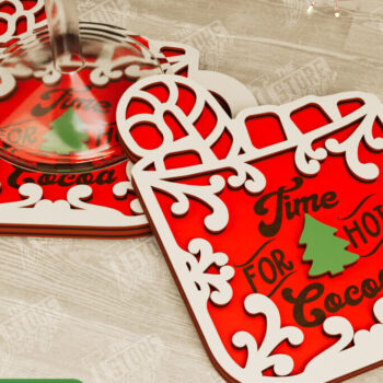 Intra απο ξύλο plywood 3mm-4mm πάχος Χριστουγεννιάτικο σουβέρ | Διακοπές | Κακάο |CNC Δίασταση 15x15 cm INTRAFABR-107016918 - Image 1