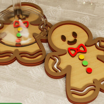 Intra απο ξύλο plywood 3mm-4mm πάχος Χριστουγεννιάτικο σουβέρ | Διακοπές |Gingerbread Δίασταση 15x15 cm INTRAFABR-107016806 - Image 1