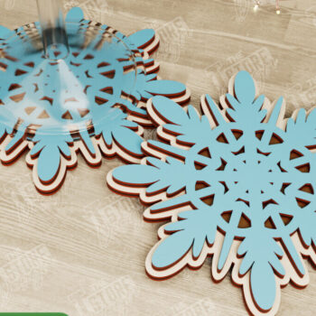 Intra απο ξύλο plywood 3mm-4mm πάχος Χριστουγεννιάτικο σουβέρ | Διακοπές | Νιφάδα χιονιού Δίασταση 15x15 cm INTRAFABR-107016876 - Image 1