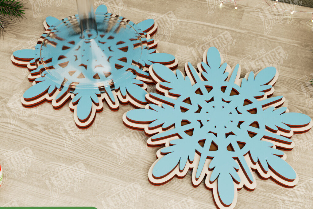 Intra απο ξύλο plywood 3mm-4mm πάχος Χριστουγεννιάτικο σουβέρ | Διακοπές | Νιφάδα χιονιού Δίασταση 15x15 cm INTRAFABR-107016876