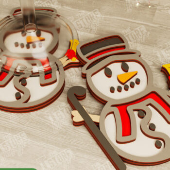 Intra απο ξύλο plywood 3mm-4mm πάχος Χριστουγεννιάτικο σουβέρ | Διακοπές | Χιονάνθρωπος Δίασταση 15x15 cm INTRAFABR-107016977 - Image 1